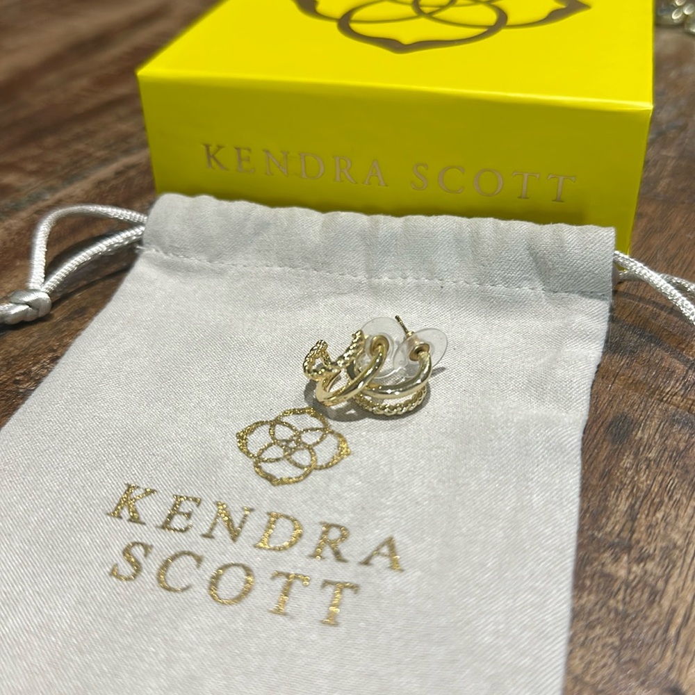 Kendra Scott Gold Double Hoop Huggie Earrings